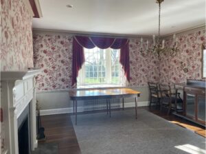 before photo of dated dining room